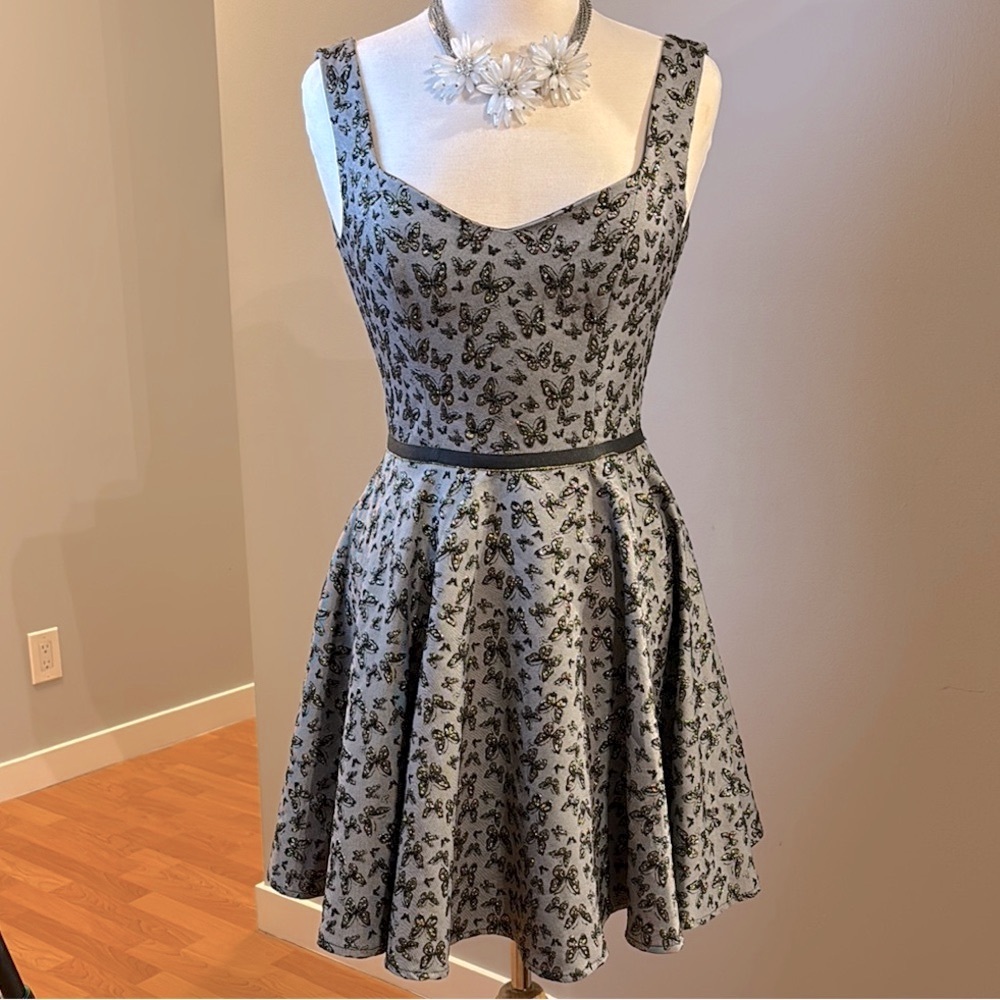 Elegant Black & silver Butterfly Dress